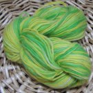 hand dyed  hand spun yarn 100% wool 150 yds bright lemon lime summers