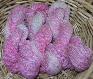 hand dyed yarn 70% silk 30% rayon bulky weight luxury pink lilies set of 3skeins