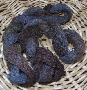 hand dyed 2 skein lot yarn silk winter woods on the farm