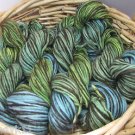 hand dyed  yarn bulky merino angora mohair otter lake in summer njy
