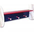 Baseball Shelf with Peg Hooks