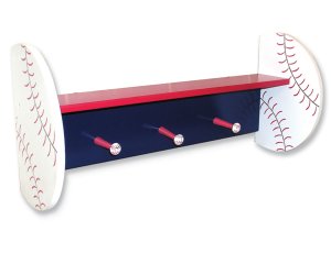 Baseball Shelf with Peg Hooks