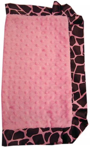 Custom Rose Giraffe Ruffled Silky Toddler Blanket