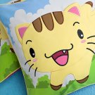 Kitty Meow Embroidered Applique Pillow Cushion / Floor Cushion