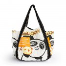 Panda Choco 100% Cotton Eco Canvas Shoulder Tote Bag / Shopper Bag / Multiple Pockets