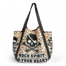 Rock Spirit 100% Cotton Eco Canvas Shoulder Tote Bag / Shopper Bag / Multiple Pockets