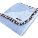 Sweet Safari Blue Velour Ruffle Blanket
