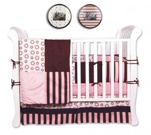 Bubblegum 4 Pc Crib Bedding Set w/ Free Frames!