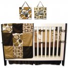 Bubbles Brown 4 Pc Crib Bedding Set w/ Free Frames!