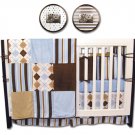 Prep School Blue 4 Pc Crib Bedding Set w/ Free Frames!