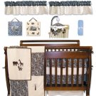 Sweet Safari Blue 10 Pc Crib Bedding Set
