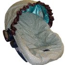 Aqua Harlequin Cotton Infant Car Seat Cover