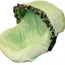 Lime Minky Dots & Giraffe Ruffle Infant Car