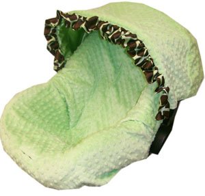 Lime Minky Dots & Giraffe Ruffle Infant Car