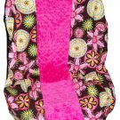 Custom Toddler Bohemain & Hot Pink Minky Standard Car Seat Cover
