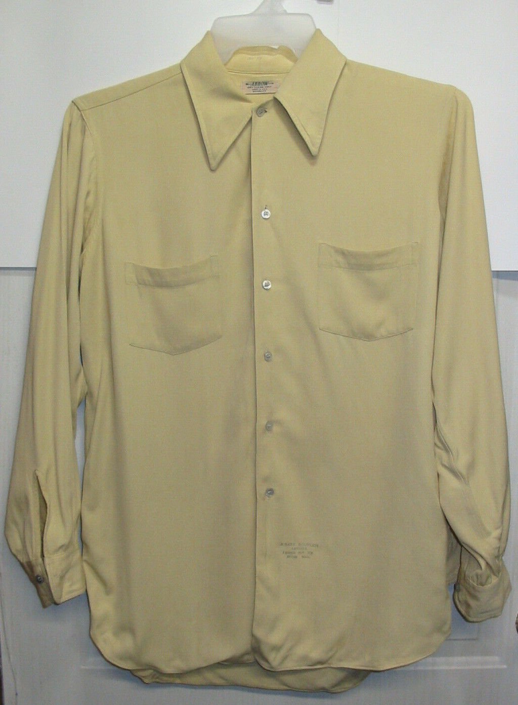 Vtg 50's ARROW Shirt Mitoga DOUBLER Wool Rayon 15.5 33