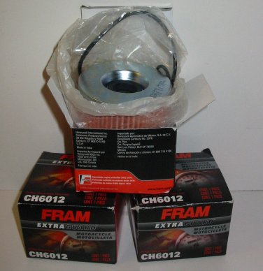 3 CH6012 FRAM Extra Guard Motorcycle Oil Filter Suzuki Kawasak Snowmobile ATV