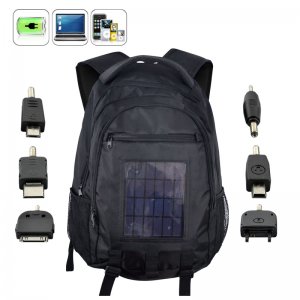 Solar Powered Backpack - 2200mAh External Battery Charger for iPhone Smartphone