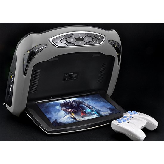 13.3" Flip Down Roof Mount Monitor w/ DVD, Analog TV, SD Card Slot