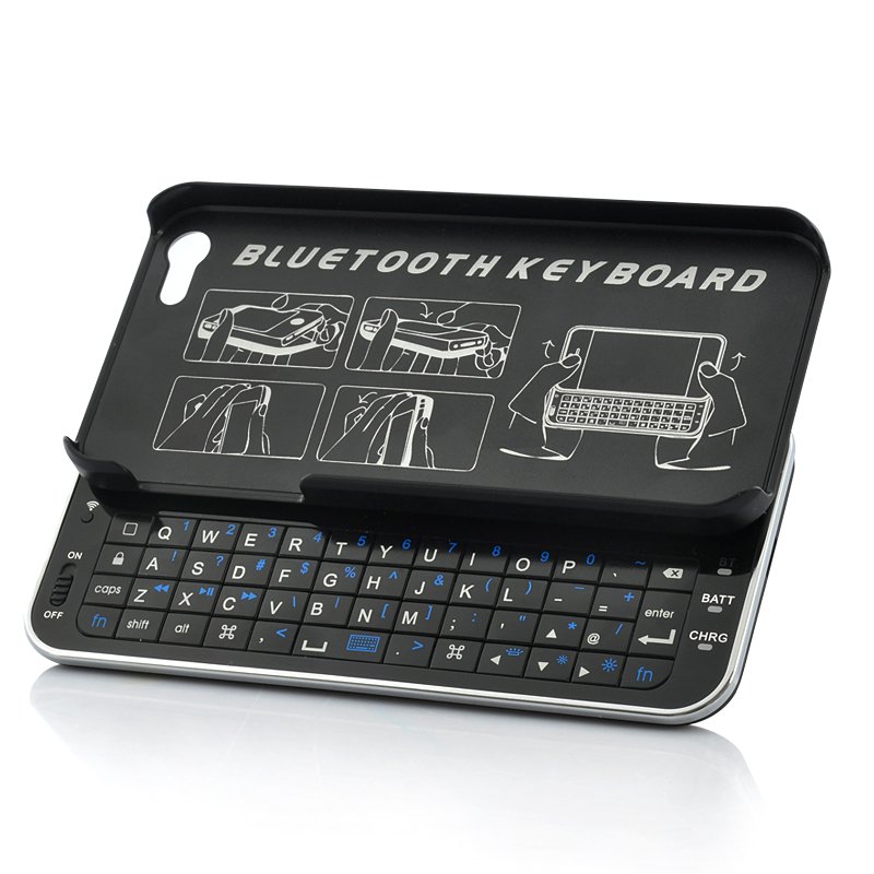 Wireless Bluetooth Sliding QWERTY Keyboard Case For iPhone 5