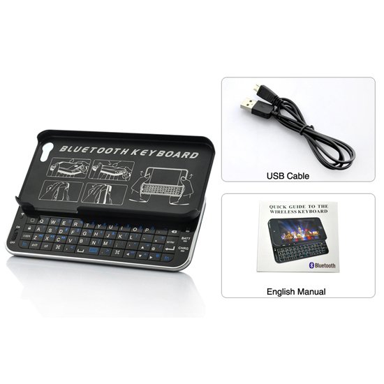 Wireless Bluetooth Sliding QWERTY Keyboard Case For iPhone 5
