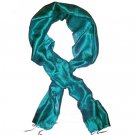 Thai Silk Scarf Bright Turquoise Color Med Size