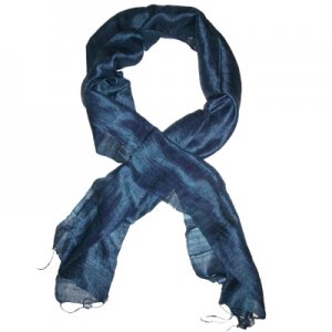Thai Silk Scarf Mid Blue Color Med size