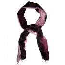 Thai Silk Scarf Burgundy & Light Pink Color Med Size