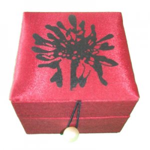 Thai Silk Jewelry Box Red Colour Small Size