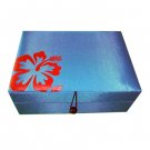 Thai Silk Jewelry Box Blue Colour Lrg Size