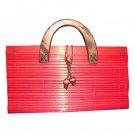 Ladies Oriental Style Purse Bag Bright Red Color