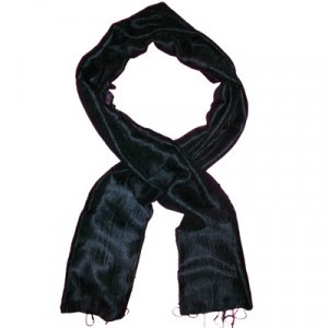 Thai Silk Scarf Navy Blue Color Medium Size