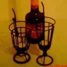 2 Piece   Metal Cocktail Glasses with tea lights Candles
