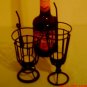 2 Piece   Metal Cocktail Glasses with tea lights Candles