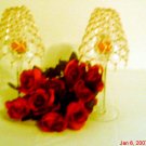 Red and White Beaded Candle Holder