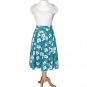 1980s Turquoise Floral Skirt