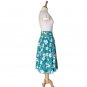1980s Turquoise Floral Skirt