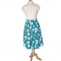 1980s Turquoise Floral Skirt