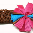 Bitsy Ruffle Ribbon- Pink and Brown