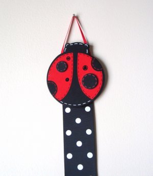 Lady Bug Hair Bow Holder- Polka Dot