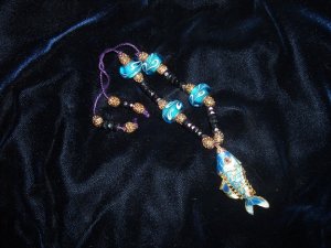 FISH/ BRACELET/BEADED/HAND MADE/MURANO BEADS/AJUSTABLE