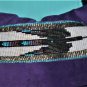 'RAVEN' LOOM BEADED HAND MADE PURPLE LEATHER BAG