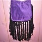 'RAVEN' LOOM BEADED HAND MADE PURPLE LEATHER BAG