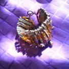 CARNIVAL GLASS SAFETY PIN & COPPER BRACELET