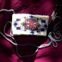 AMULET/CRYSTALS/CHARM LOOM BEADED BAG, NECKLACE,FRINGED, GLASS BEADS