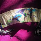 FLOWERS BEADED LOOM BEADED BRACELET, FRINGED