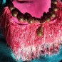 HOT PINK LEATHER BAG, MELON FRINGE,SEQUINED PINK FRINGE,