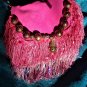 HOT PINK LEATHER BAG, MELON FRINGE,SEQUINED PINK FRINGE,