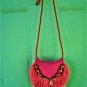 HOT PINK LEATHER BAG, MELON FRINGE,SEQUINED PINK FRINGE,