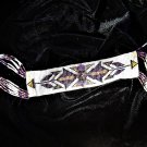 CUFF BRACELET, SOUTHWEST, LOOM WORK, GLASS BEADS, FRINGED